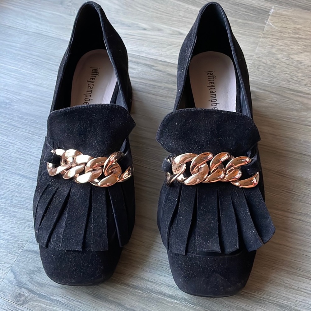 Jeffrey Campbell black suede shoe
